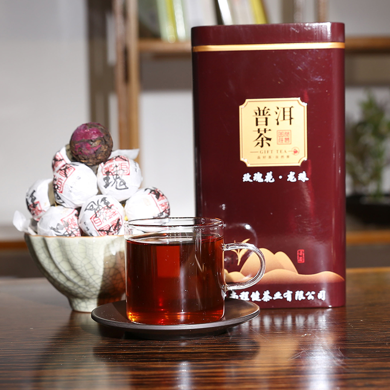 玫瑰龙珠普洱茶熟茶300克